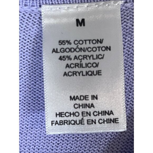 Alfred Dunner Sequin Knit Sweater M Purple Cardigan Boho Western Preppy Classic - Picture 3 of 10